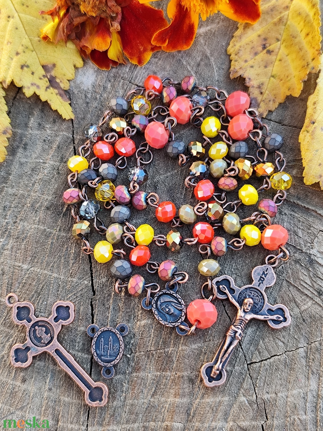 Őszi rózsafüzér - otthon & életmód - vallás - lánc & füzér - Meska.hu