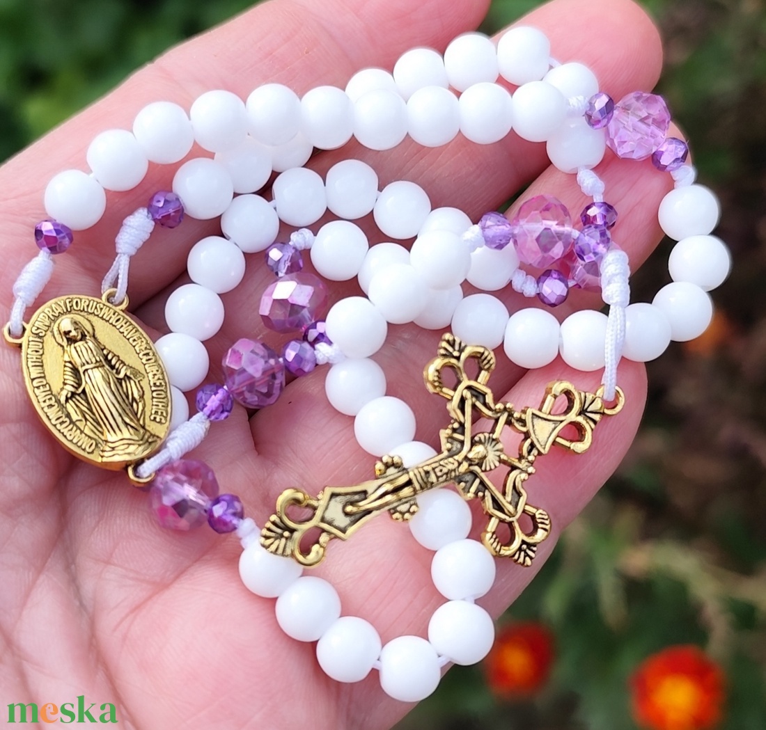 Kagylóhéj rózsafüzér - otthon & életmód - vallás - lánc & füzér - Meska.hu