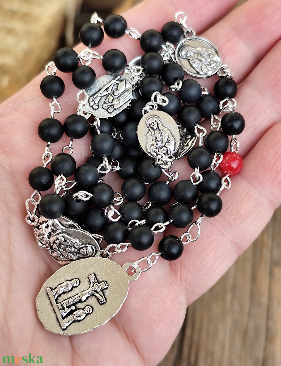 Hétfájdalmú  Szűzanya rózsafüzér  - otthon & életmód - vallás - lánc & füzér - Meska.hu