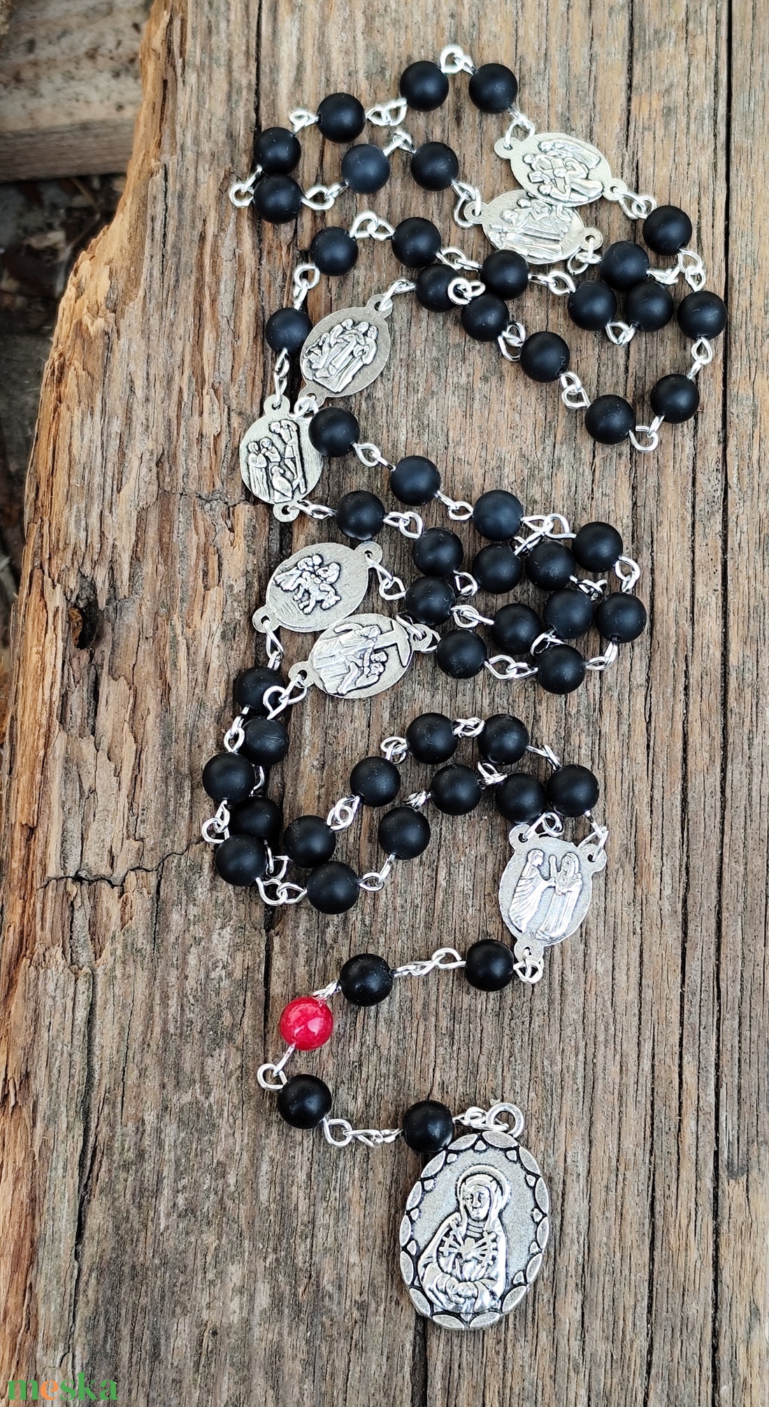 Hétfájdalmú  Szűzanya rózsafüzér  - otthon & életmód - vallás - lánc & füzér - Meska.hu