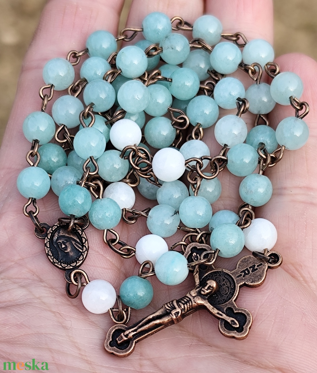 Jáde rózsafüzér  - otthon & életmód - vallás - lánc & füzér - Meska.hu