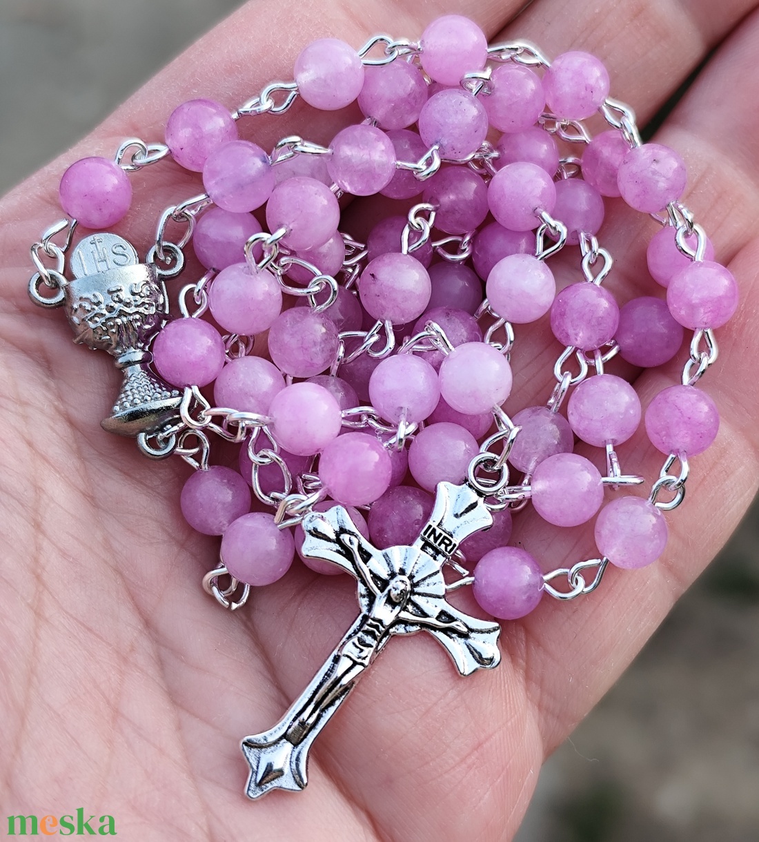 Elsőáldozási rózsafüzér -jade - otthon & életmód - vallás - lánc & füzér - Meska.hu