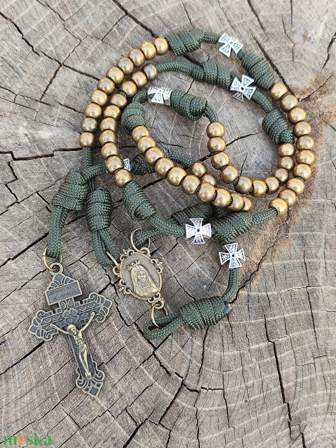Férfi rózsafüzér -paracord - otthon & életmód - vallás - lánc & füzér - Meska.hu