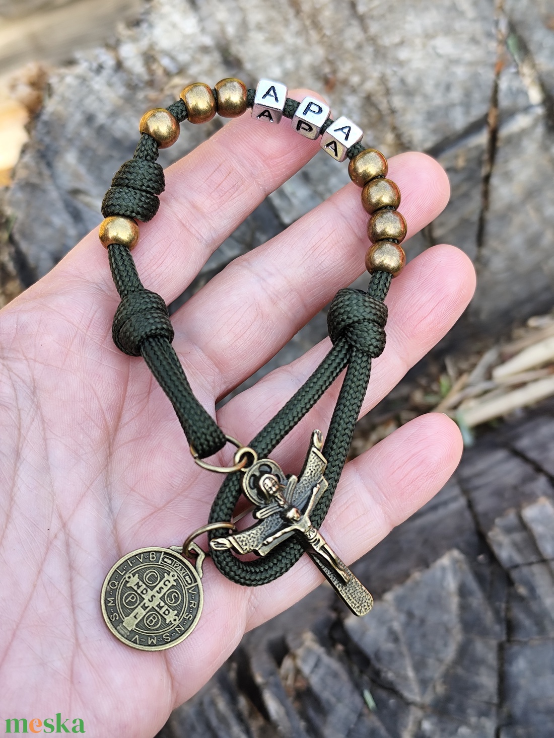 APA paracord rózsafüzér karkötő  - otthon & életmód - vallás - lánc & füzér - Meska.hu