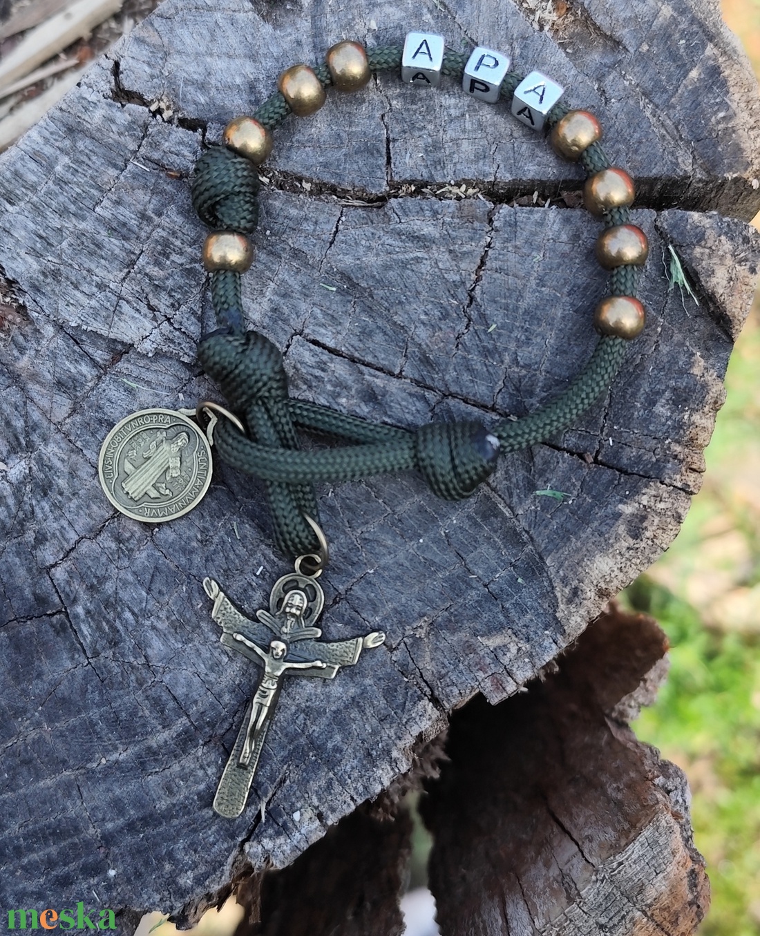 APA paracord rózsafüzér karkötő  - otthon & életmód - vallás - lánc & füzér - Meska.hu
