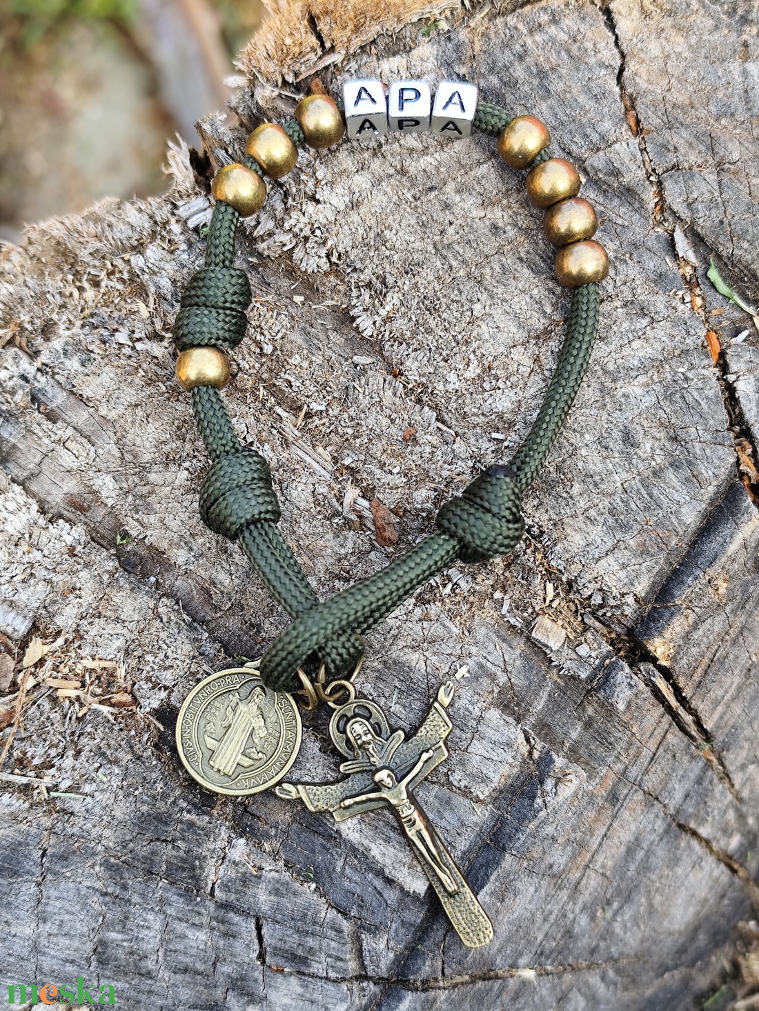 APA paracord rózsafüzér karkötő  - otthon & életmód - vallás - lánc & füzér - Meska.hu