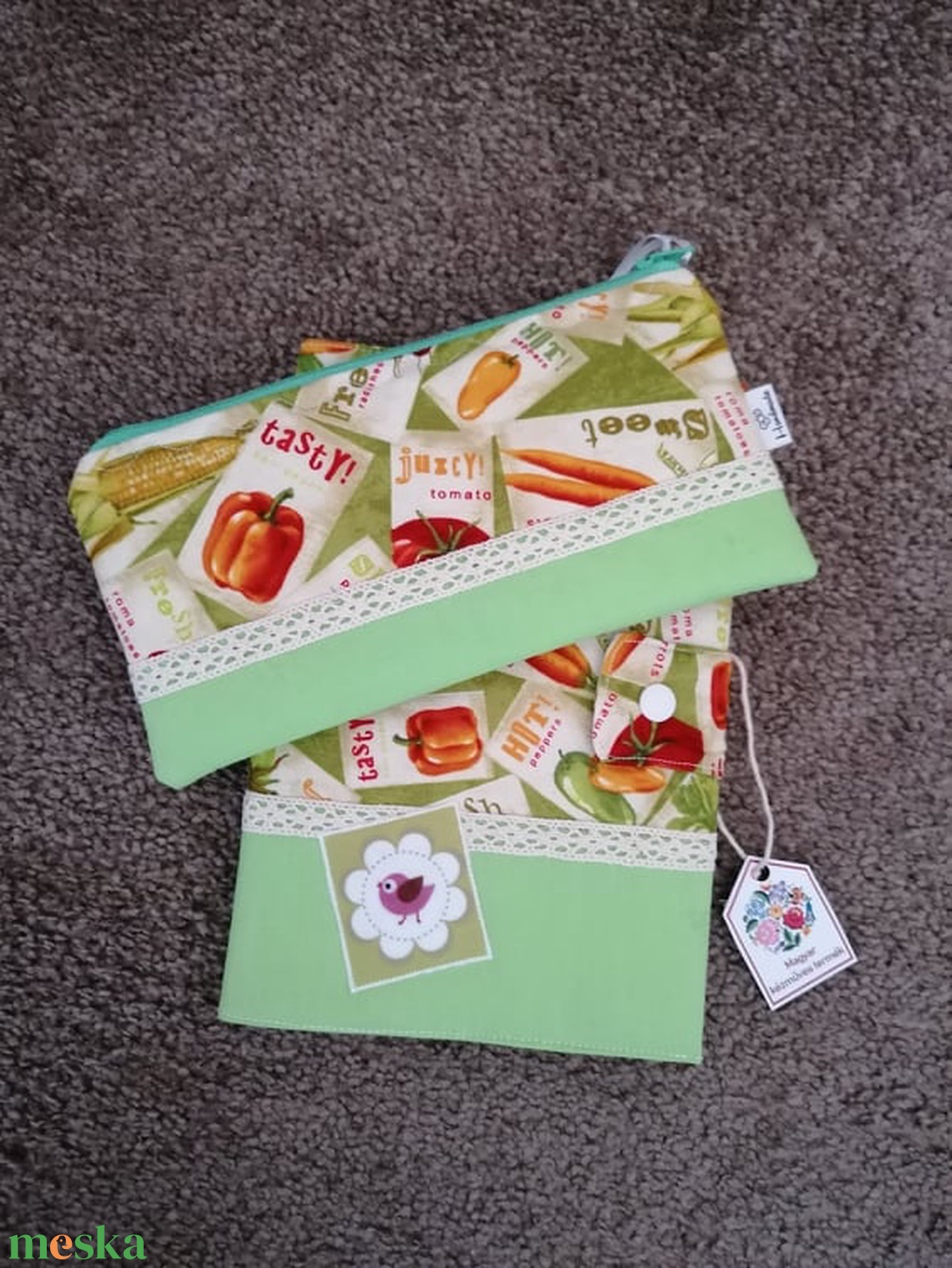 Mintás füzet pamutvászon boritóval,neszeszerrel - otthon & életmód - konyhafelszerelés, tálalás - sütés, főzés - receptfüzet - Meska.hu