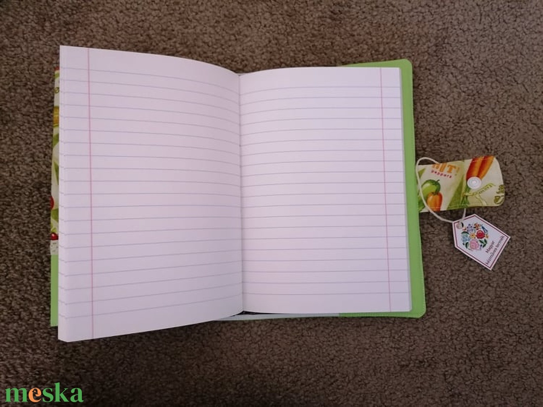 Mintás füzet pamutvászon boritóval,neszeszerrel - otthon & életmód - konyhafelszerelés, tálalás - sütés, főzés - receptfüzet - Meska.hu