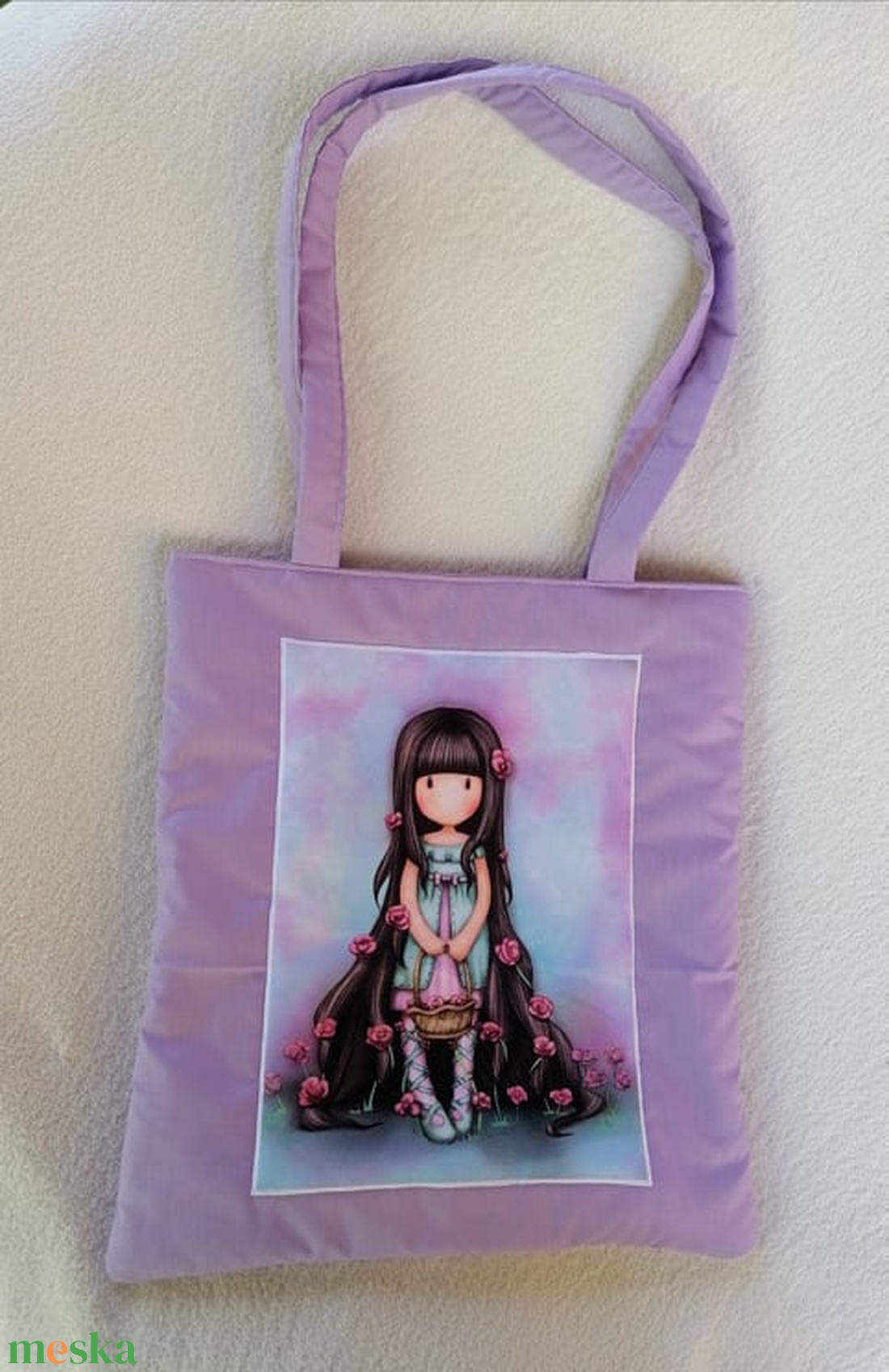 Bélelt válltáska,Santoro mintával - táska & tok - bevásárlás & shopper táska - shopper, textiltáska, szatyor - Meska.hu