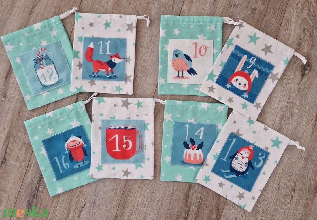 24db Ádventi zsákocska - karácsony - adventi díszek - adventi naptár - Meska.hu 24db Ádventi zsákocska - karácsony - adventi díszek - adventi naptár - Meska.hu