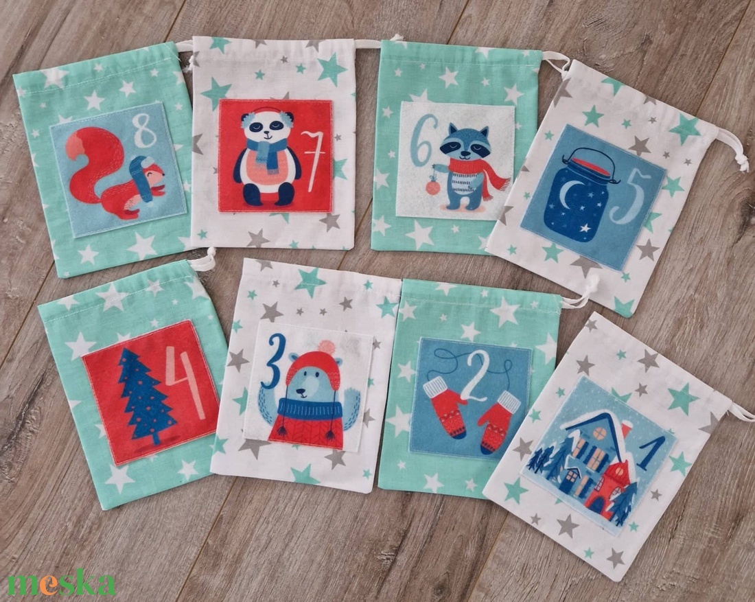 24db Ádventi zsákocska - karácsony - adventi díszek - adventi naptár - Meska.hu 24db Ádventi zsákocska - karácsony - adventi díszek - adventi naptár - Meska.hu