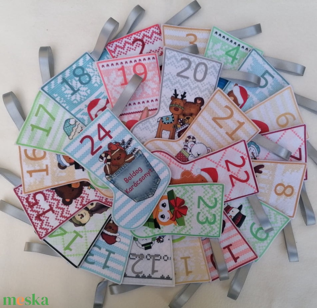 24db kiscsizma, Apróságnak Karácsony napjáig - karácsony - adventi díszek - adventi naptár - Meska.hu 24db kiscsizma, Apróságnak Karácsony napjáig - karácsony - adventi díszek - adventi naptár - Meska.hu