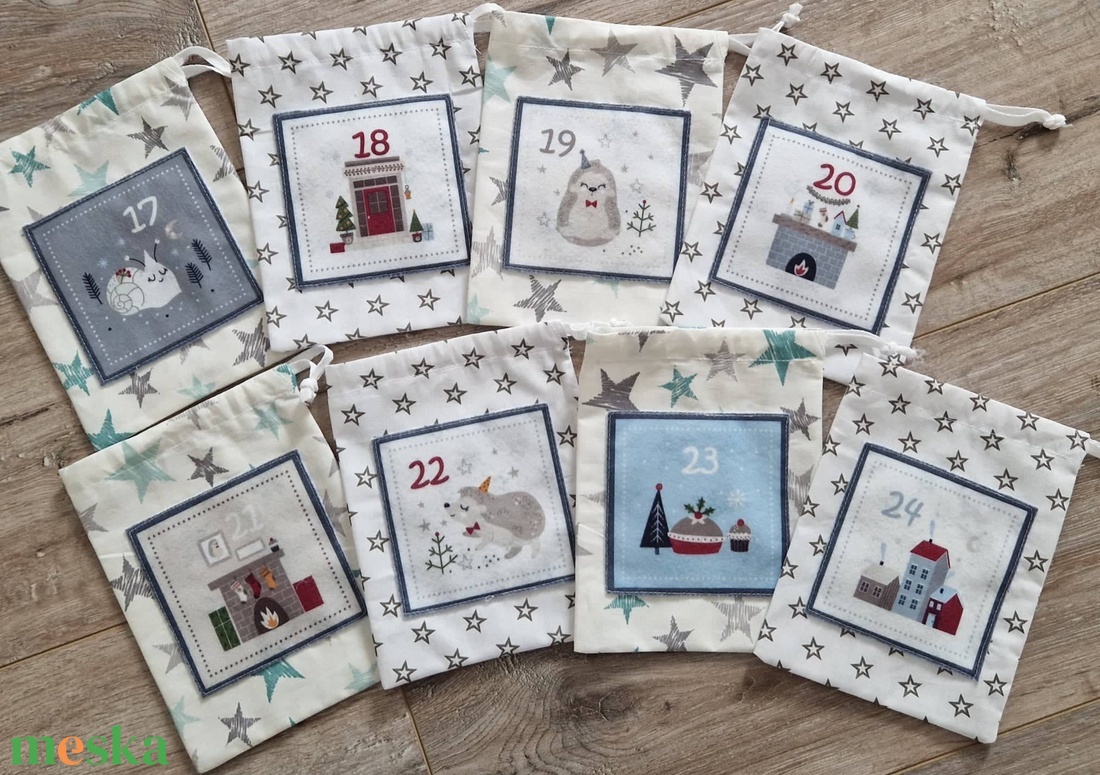 24db-os Ádventi zsákocska,apróságnak - karácsony - adventi díszek - adventi naptár - Meska.hu 24db-os Ádventi zsákocska,apróságnak - karácsony - adventi díszek - adventi naptár - Meska.hu