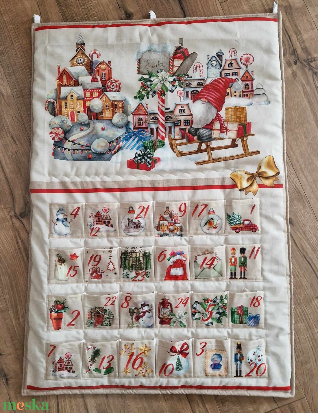 Adventi naptár,falra akasztható - karácsony - adventi díszek - adventi naptár - Meska.hu Adventi naptár,falra akasztható - karácsony - adventi díszek - adventi naptár - Meska.hu