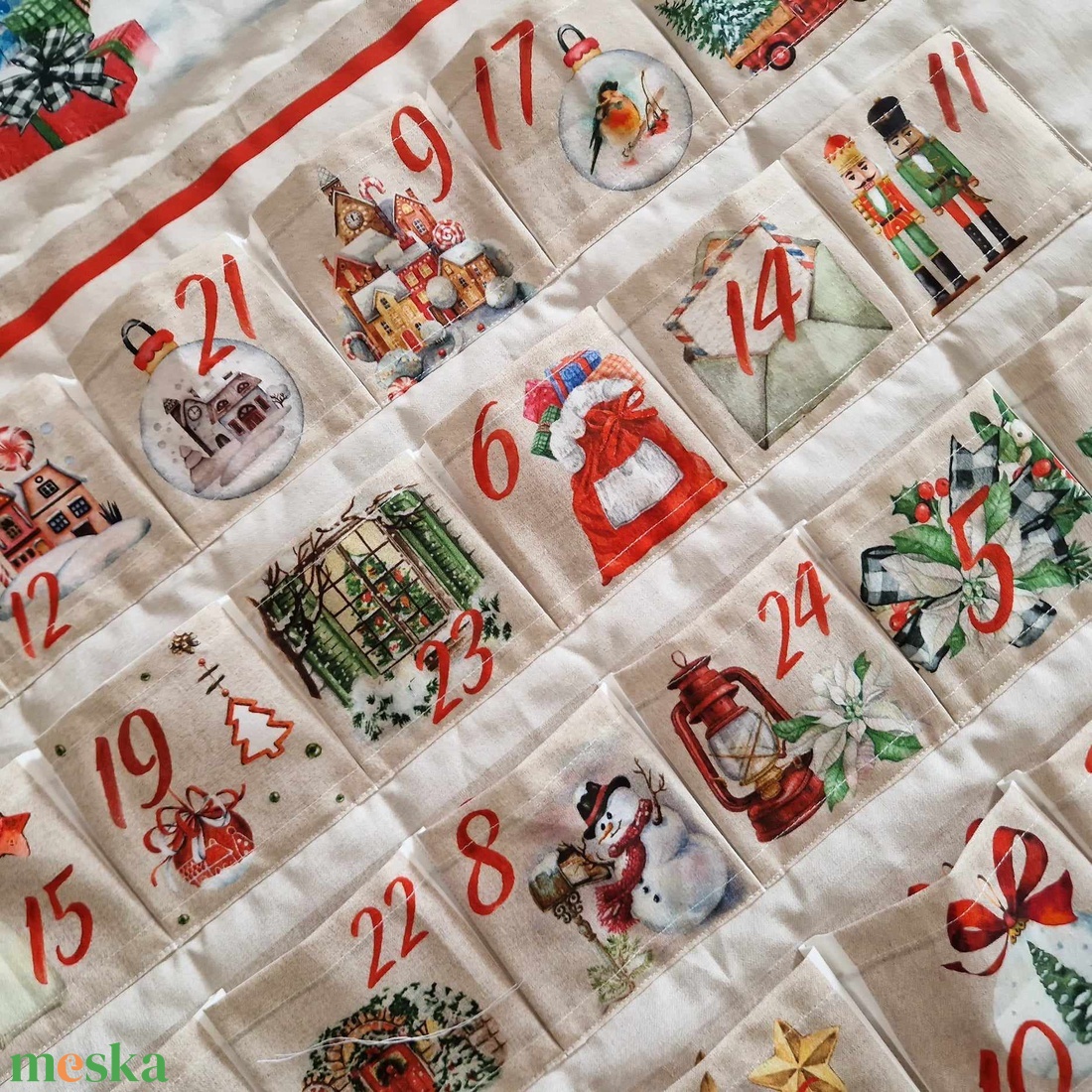 Adventi naptár,falra akasztható - karácsony - adventi díszek - adventi naptár - Meska.hu Adventi naptár,falra akasztható - karácsony - adventi díszek - adventi naptár - Meska.hu