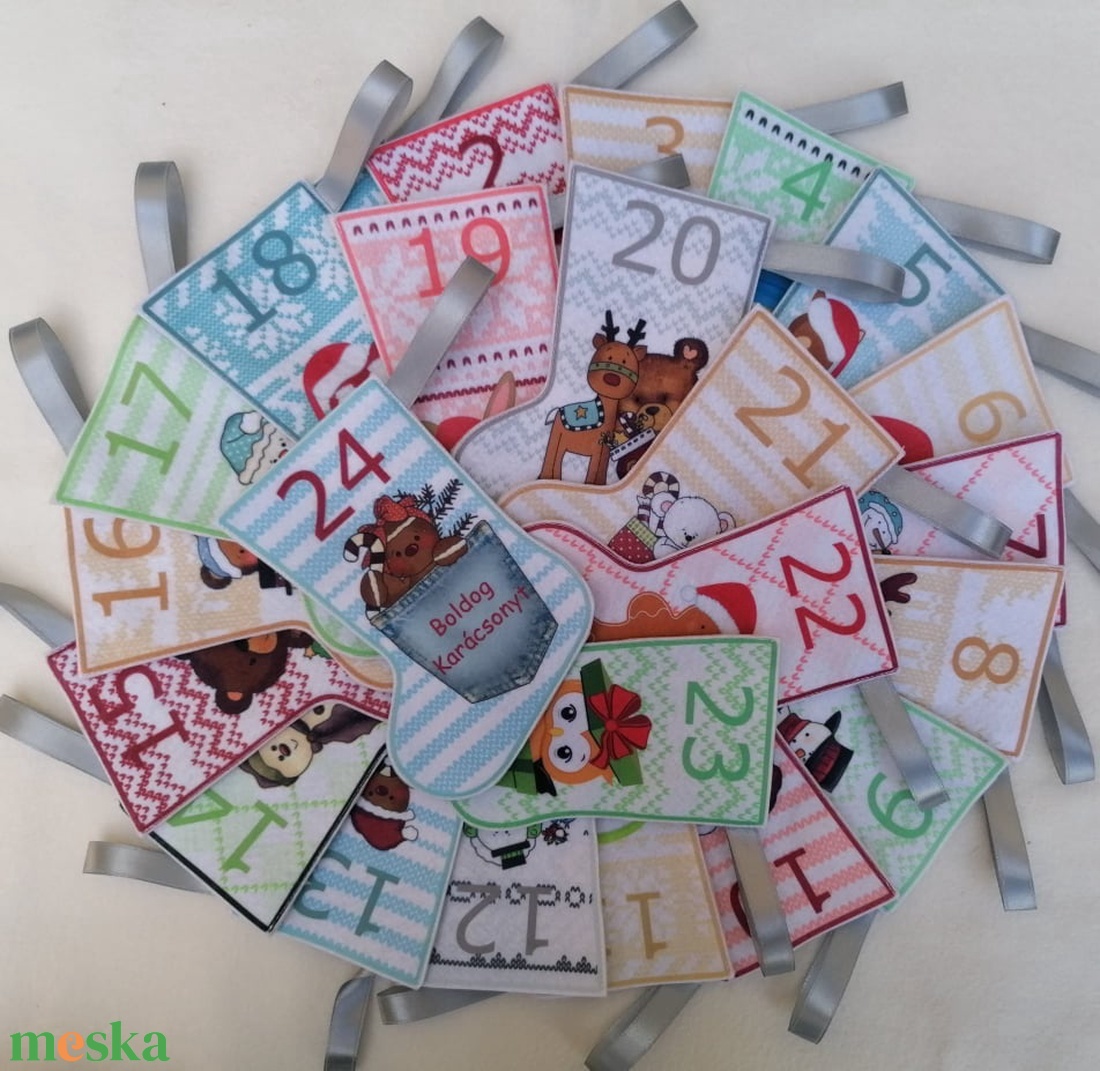 24db-Adventi kiscsizma - karácsony - adventi díszek - adventi naptár - Meska.hu 24db-Adventi kiscsizma - karácsony - adventi díszek - adventi naptár - Meska.hu
