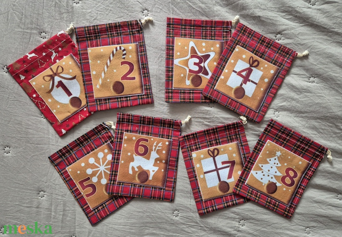 24-db-os Adventi naptár,zsákocska - karácsony - adventi díszek - adventi naptár - Meska.hu