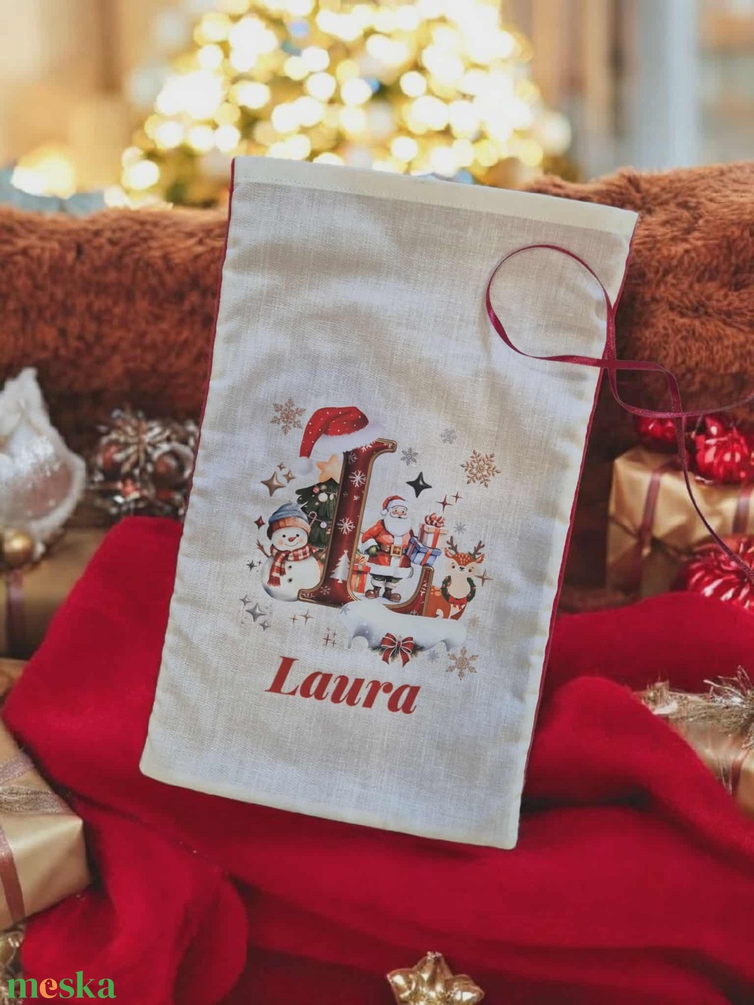 Névvel ellátott mikulászsák rendelhető - karácsony - mikulás - mikulás zsák - Meska.hu