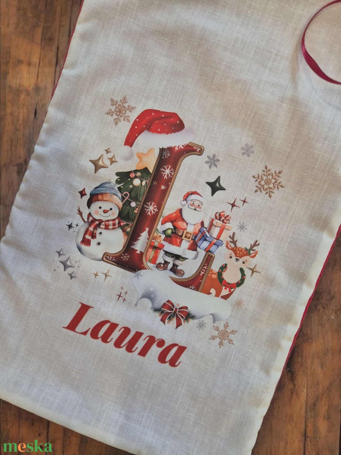 Névvel ellátott mikulászsák rendelhető - karácsony - mikulás - mikulás zsák - Meska.hu