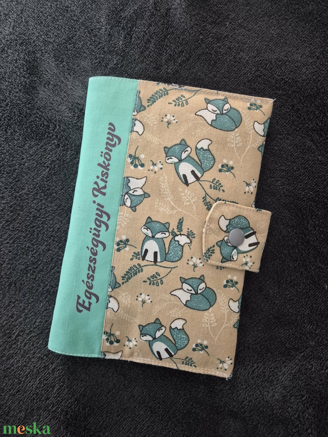 EÜ-kiskönyv borító,rókás - baba - mama - babaemlékek - egészségügyi kiskönyv borító - Meska.hu