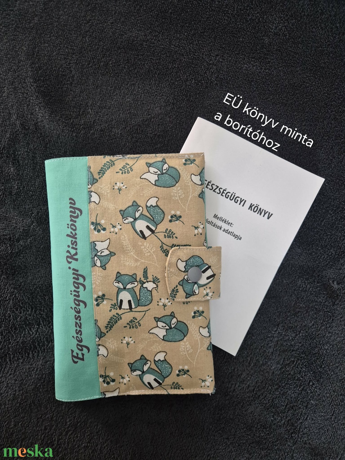 EÜ-kiskönyv borító,rókás - baba - mama - babaemlékek - egészségügyi kiskönyv borító - Meska.hu