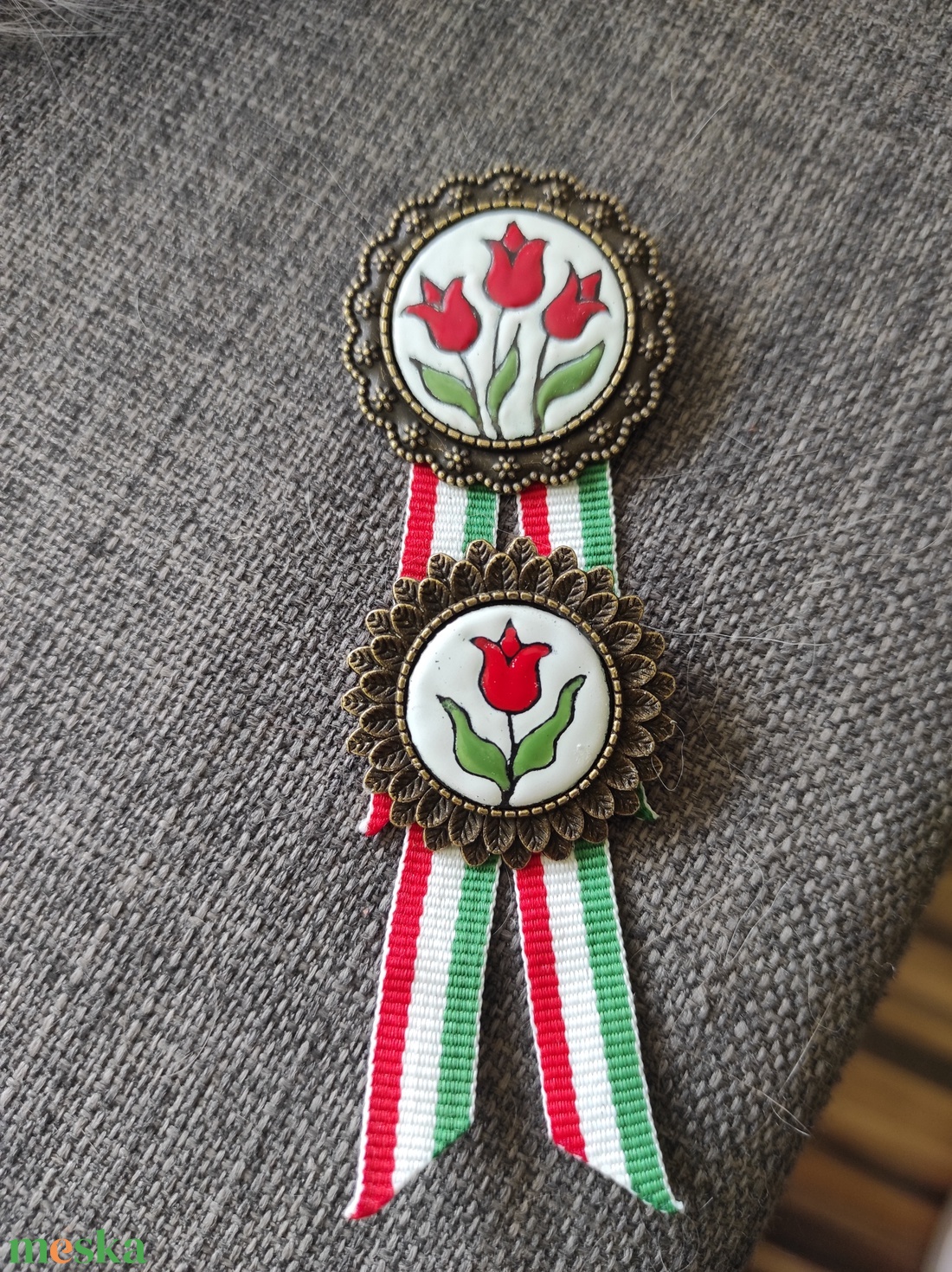 Kokárda szett - ékszer - kitűző és bross - Meska.hu