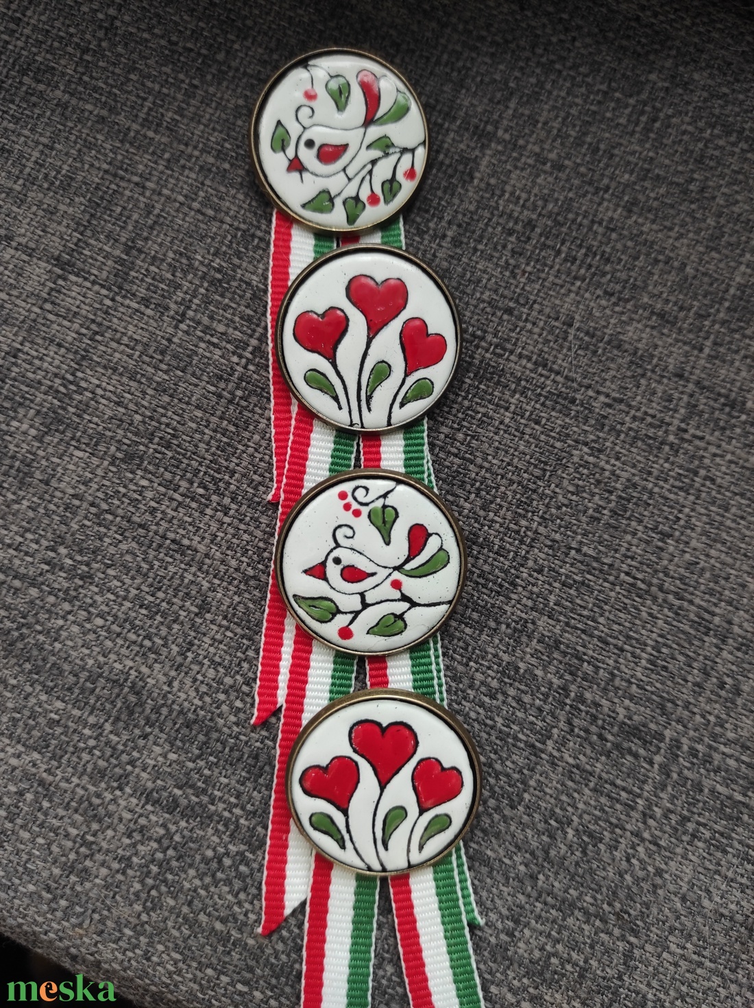 Kokárda szett - ékszer - kitűző és bross - Meska.hu