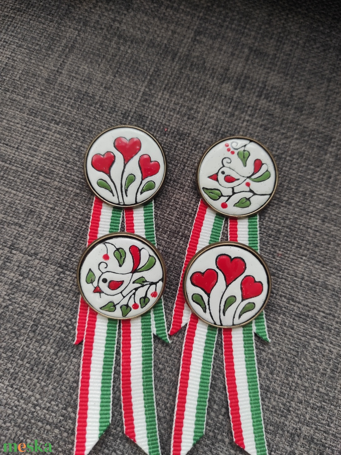 Kokárda szett - ékszer - kitűző és bross - Meska.hu