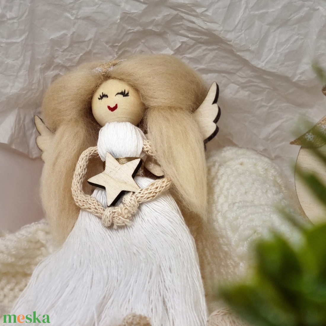 Karácsonyi angyal szett - karácsony - karácsonyi lakásdekoráció - karácsonyfadíszek - Meska.hu