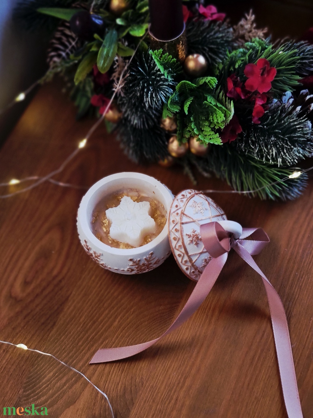 Karácsonyi kerámia mécsestartó - karácsony - karácsonyi lakásdekoráció - karácsonyi illatgyertya, mécses - Meska.hu