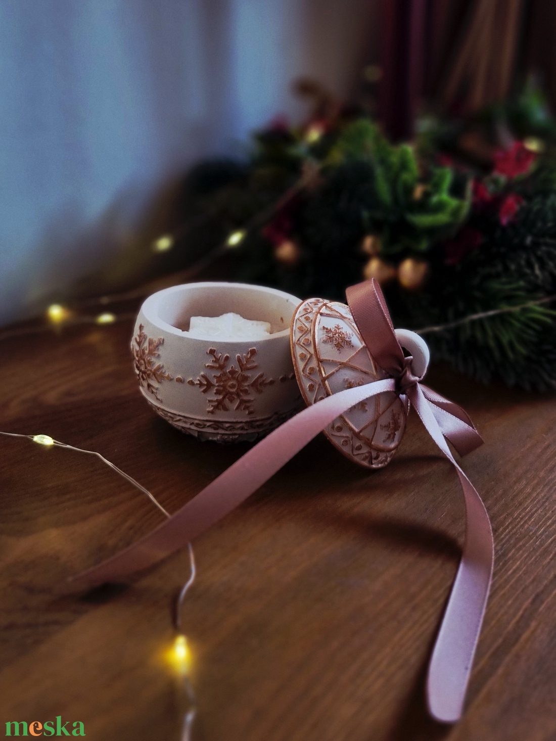 Karácsonyi kerámia mécsestartó - karácsony - karácsonyi lakásdekoráció - karácsonyi illatgyertya, mécses - Meska.hu