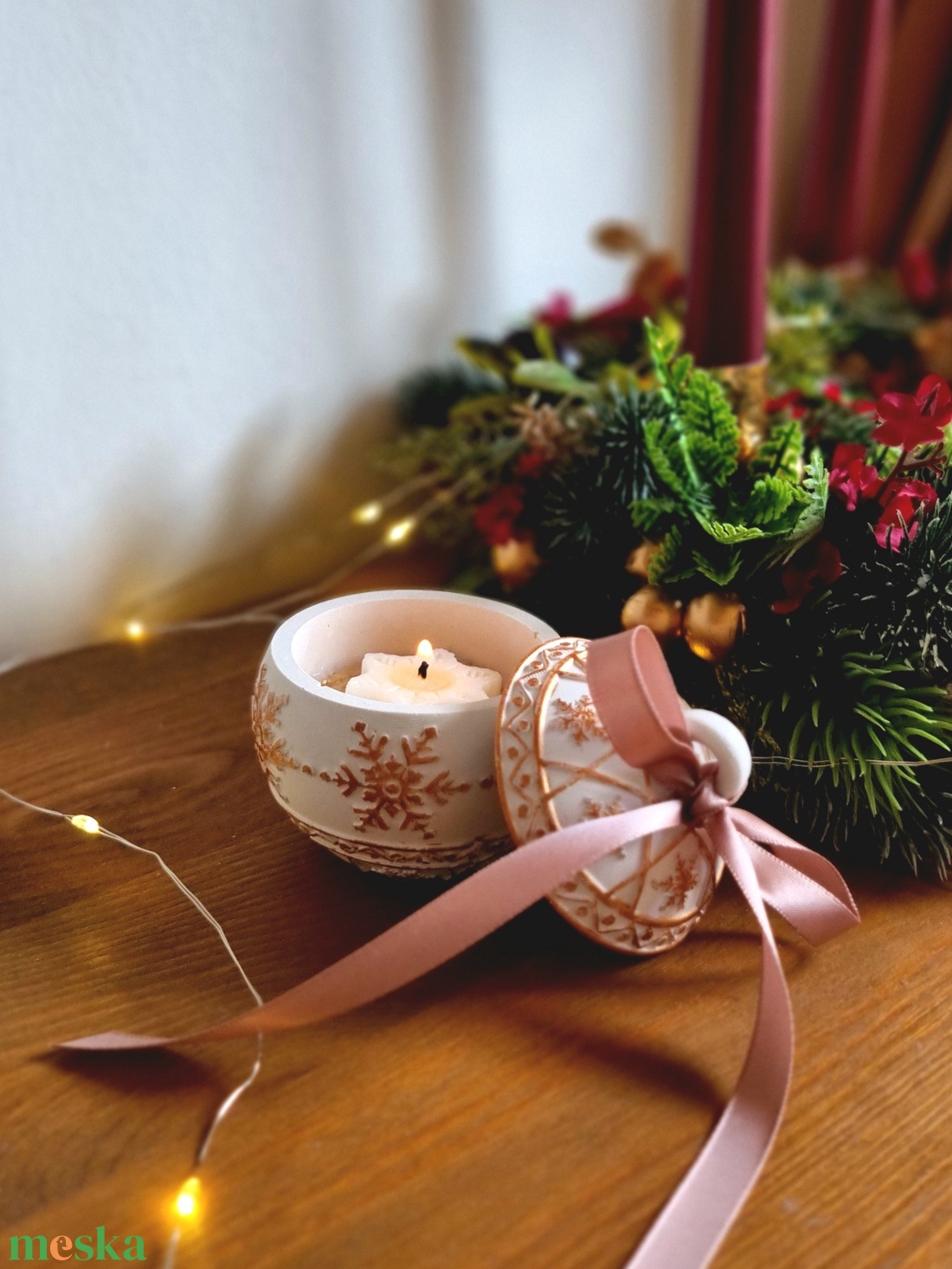 Karácsonyi kerámia mécsestartó - karácsony - karácsonyi lakásdekoráció - karácsonyi illatgyertya, mécses - Meska.hu