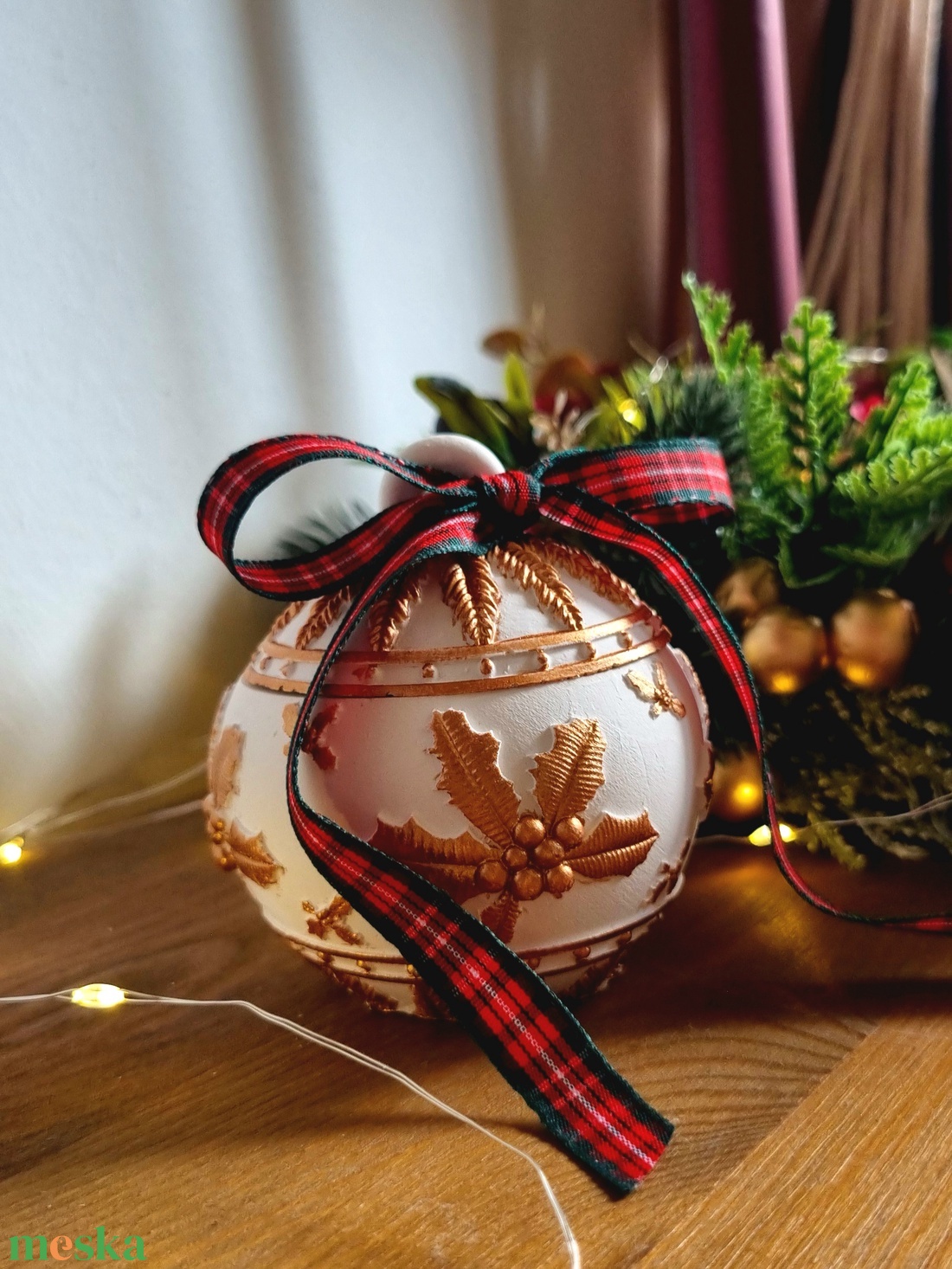Karácsonyi gömb mécsestartó - karácsony - karácsonyi lakásdekoráció - karácsonyi illatgyertya, mécses - Meska.hu