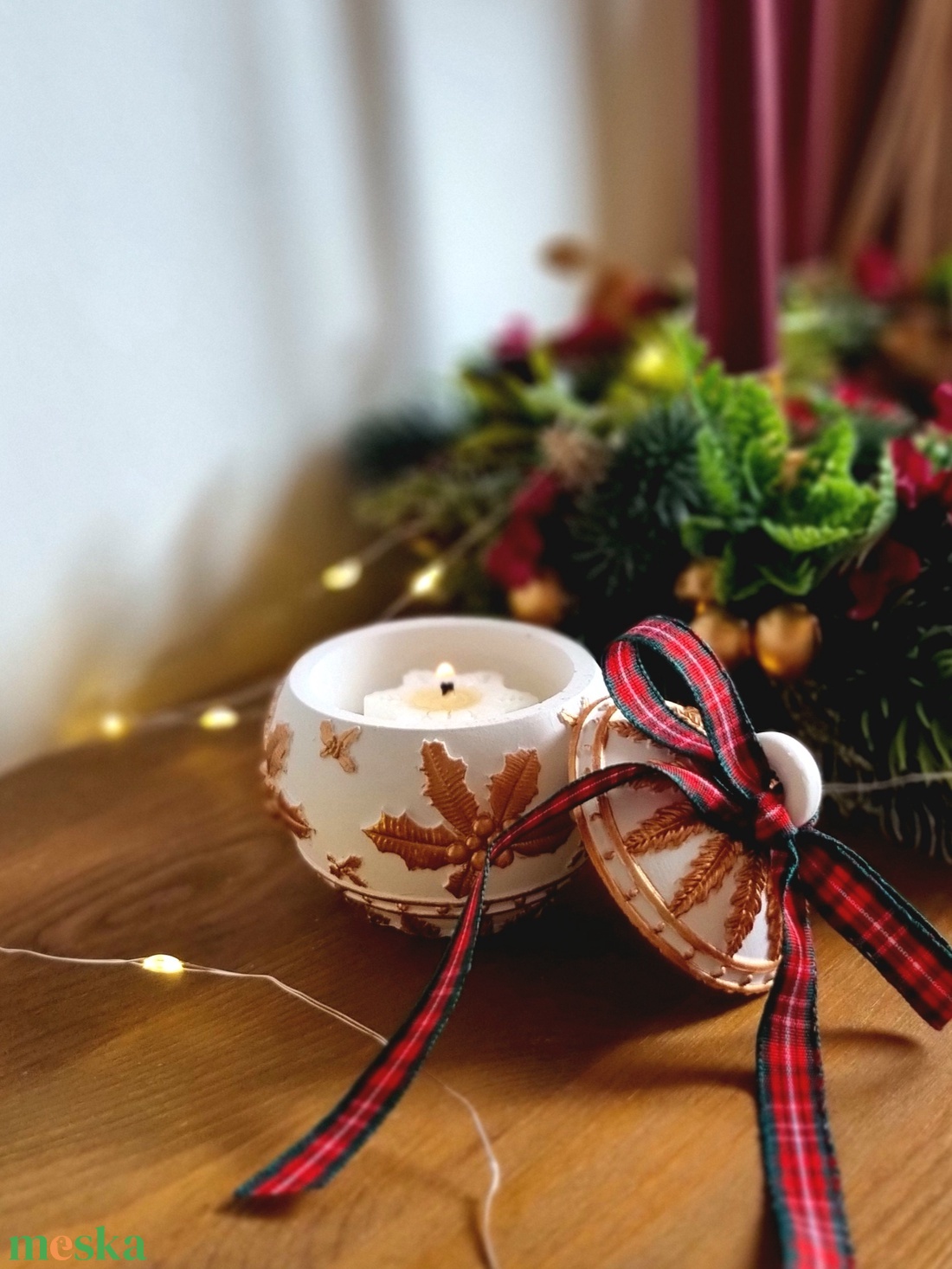 Karácsonyi gömb mécsestartó - karácsony - karácsonyi lakásdekoráció - karácsonyi illatgyertya, mécses - Meska.hu