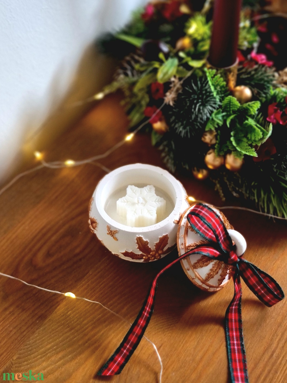 Karácsonyi gömb mécsestartó - karácsony - karácsonyi lakásdekoráció - karácsonyi illatgyertya, mécses - Meska.hu