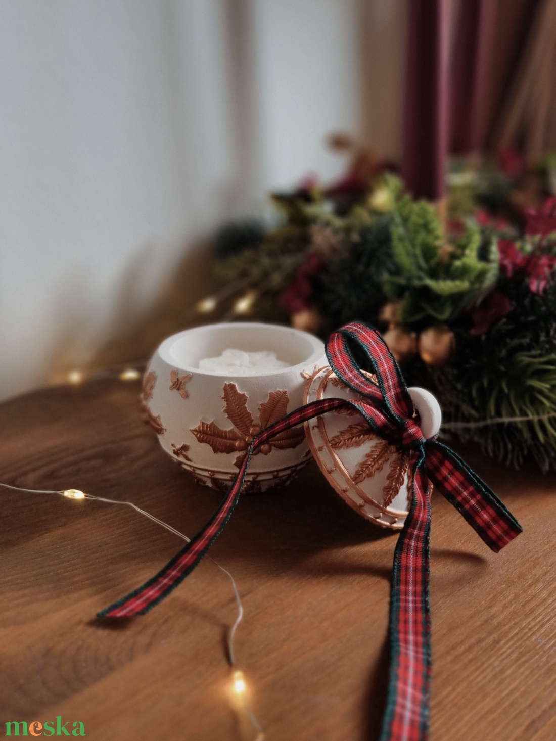 Karácsonyi gömb mécsestartó - karácsony - karácsonyi lakásdekoráció - karácsonyi illatgyertya, mécses - Meska.hu