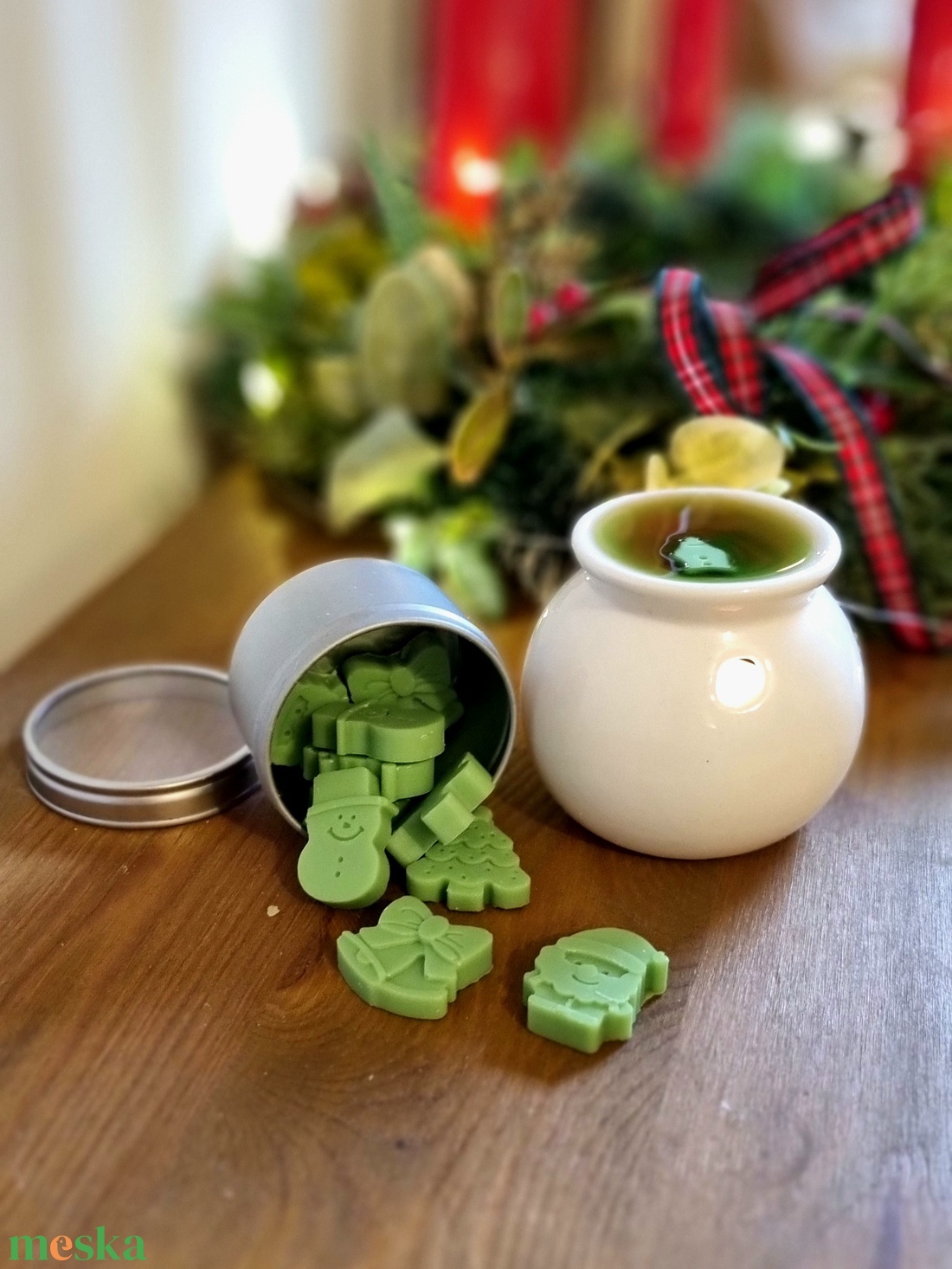 Karácsonyi illatviasz és párologtató szett - otthon & életmód - gyertya, illat, aroma - illatviasz - Meska.hu