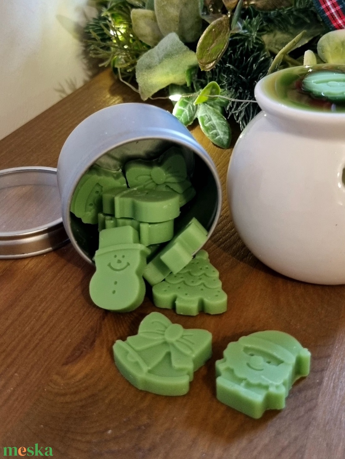 Karácsonyi illatviasz és párologtató szett - otthon & életmód - gyertya, illat, aroma - illatviasz - Meska.hu