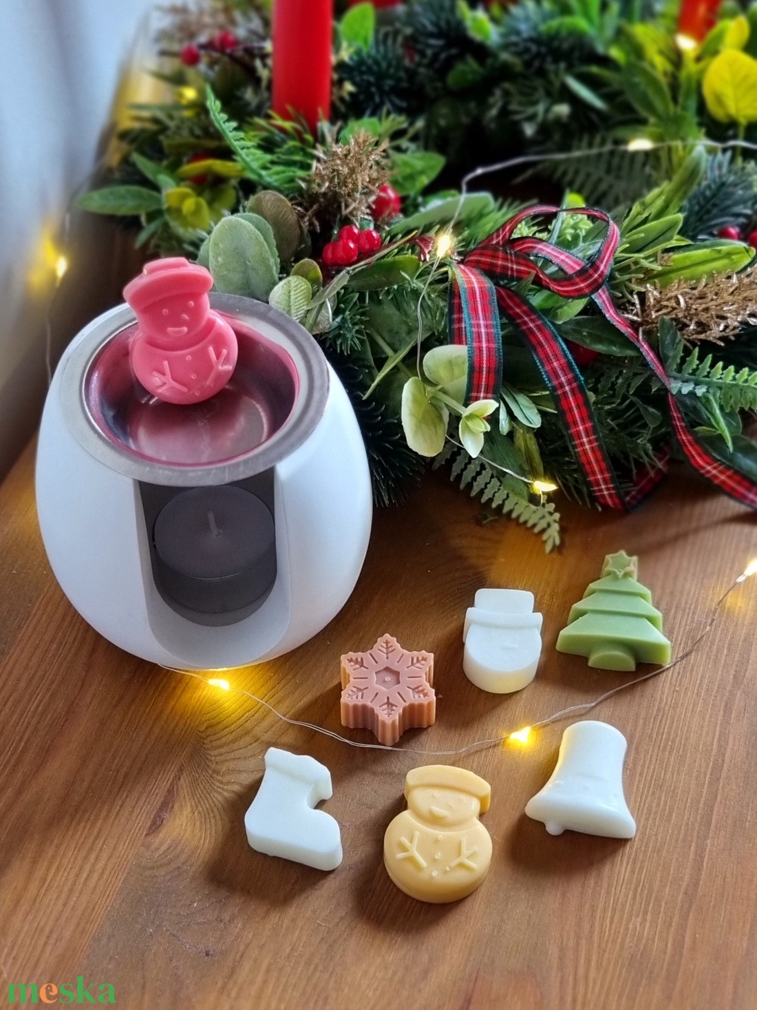 Kerámia Párologtató  6 választható illatviasszal - karácsony - karácsonyi lakásdekoráció - karácsonyi illatgyertya, mécses - Meska.hu