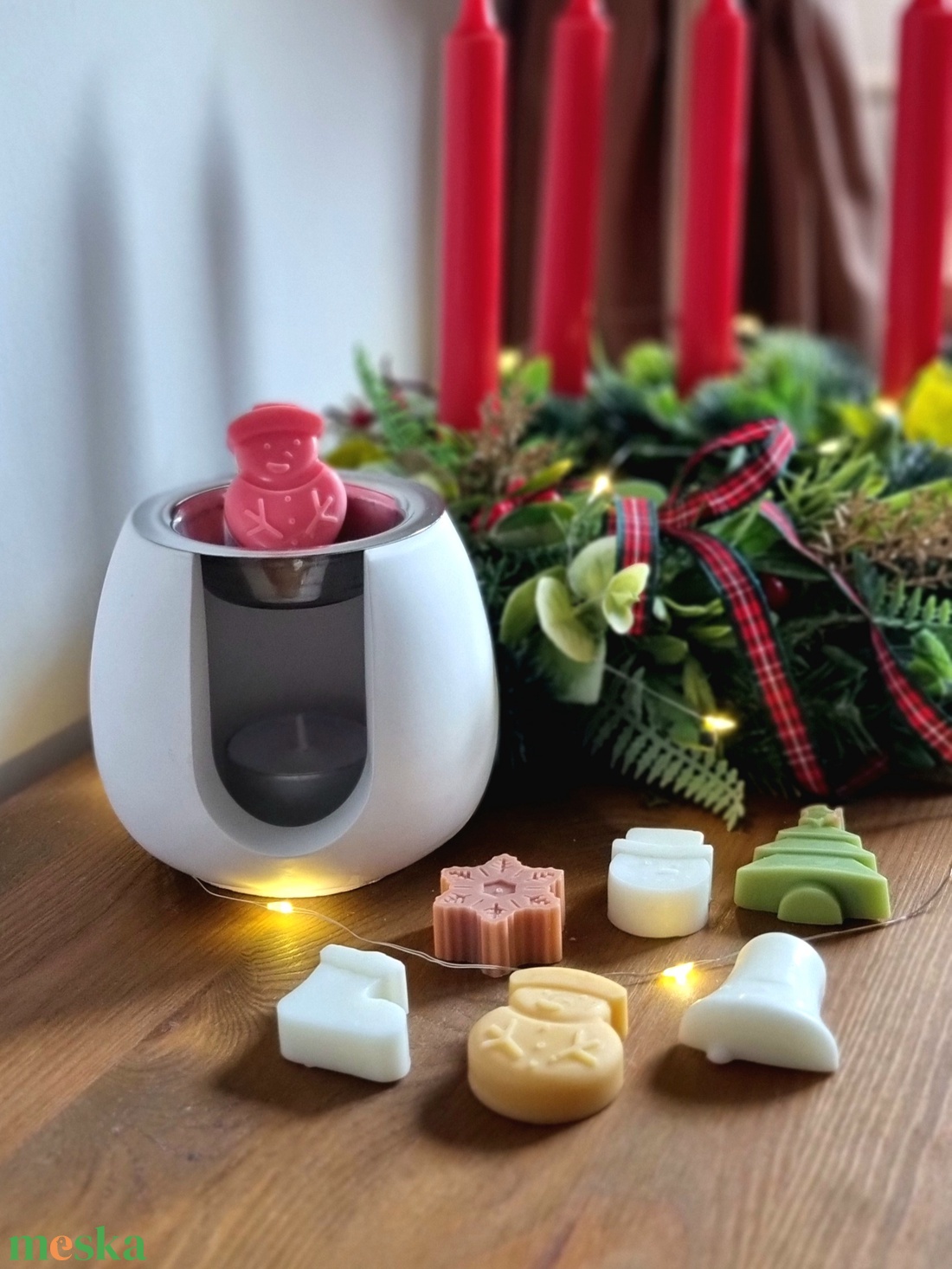 Kerámia Párologtató  6 választható illatviasszal - karácsony - karácsonyi lakásdekoráció - karácsonyi illatgyertya, mécses - Meska.hu