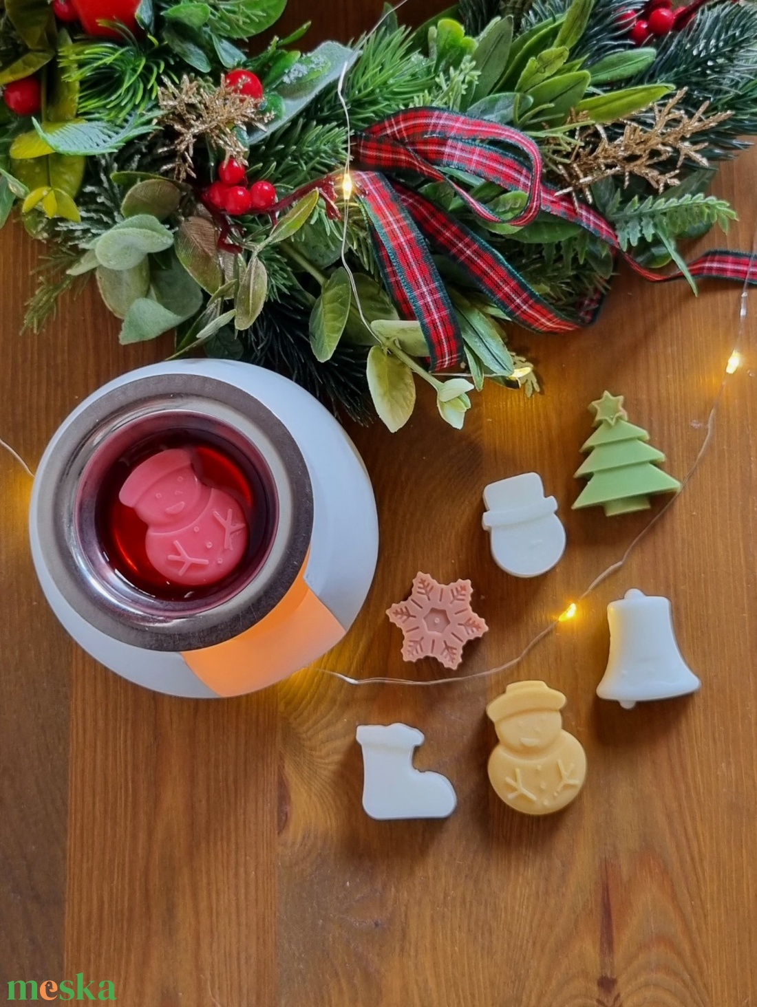 Kerámia Párologtató  6 választható illatviasszal - karácsony - karácsonyi lakásdekoráció - karácsonyi illatgyertya, mécses - Meska.hu