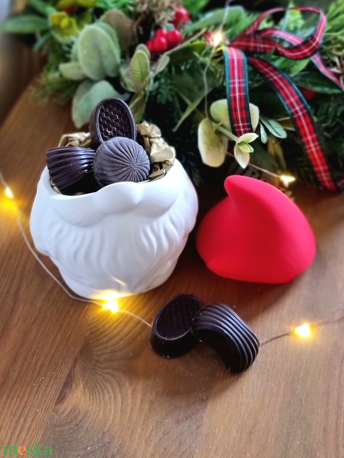 Kerámia tároló - karácsony - mikulás - mikulás beltéri dekoráció - Meska.hu