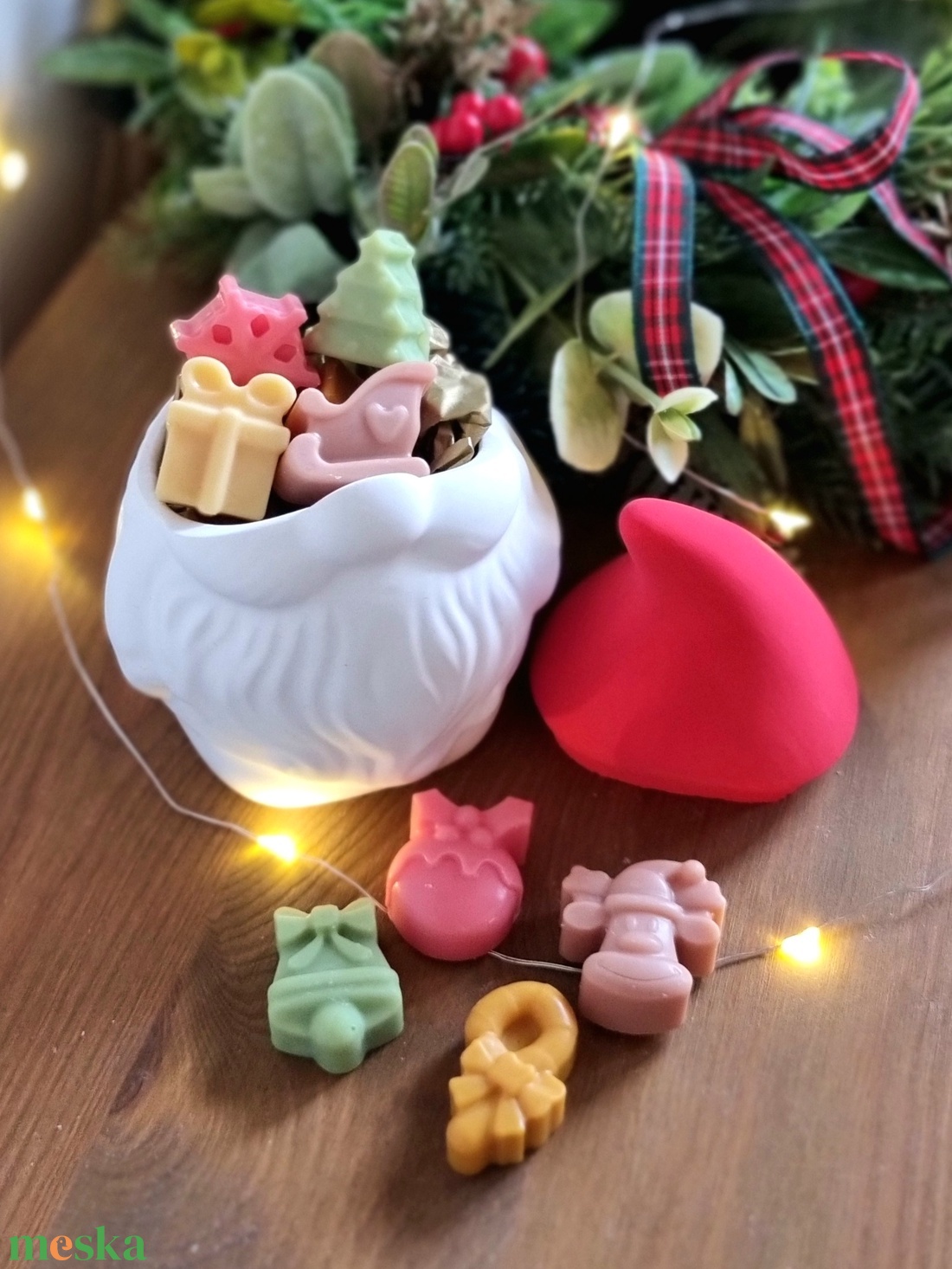 Kerámia tároló - karácsony - mikulás - mikulás beltéri dekoráció - Meska.hu