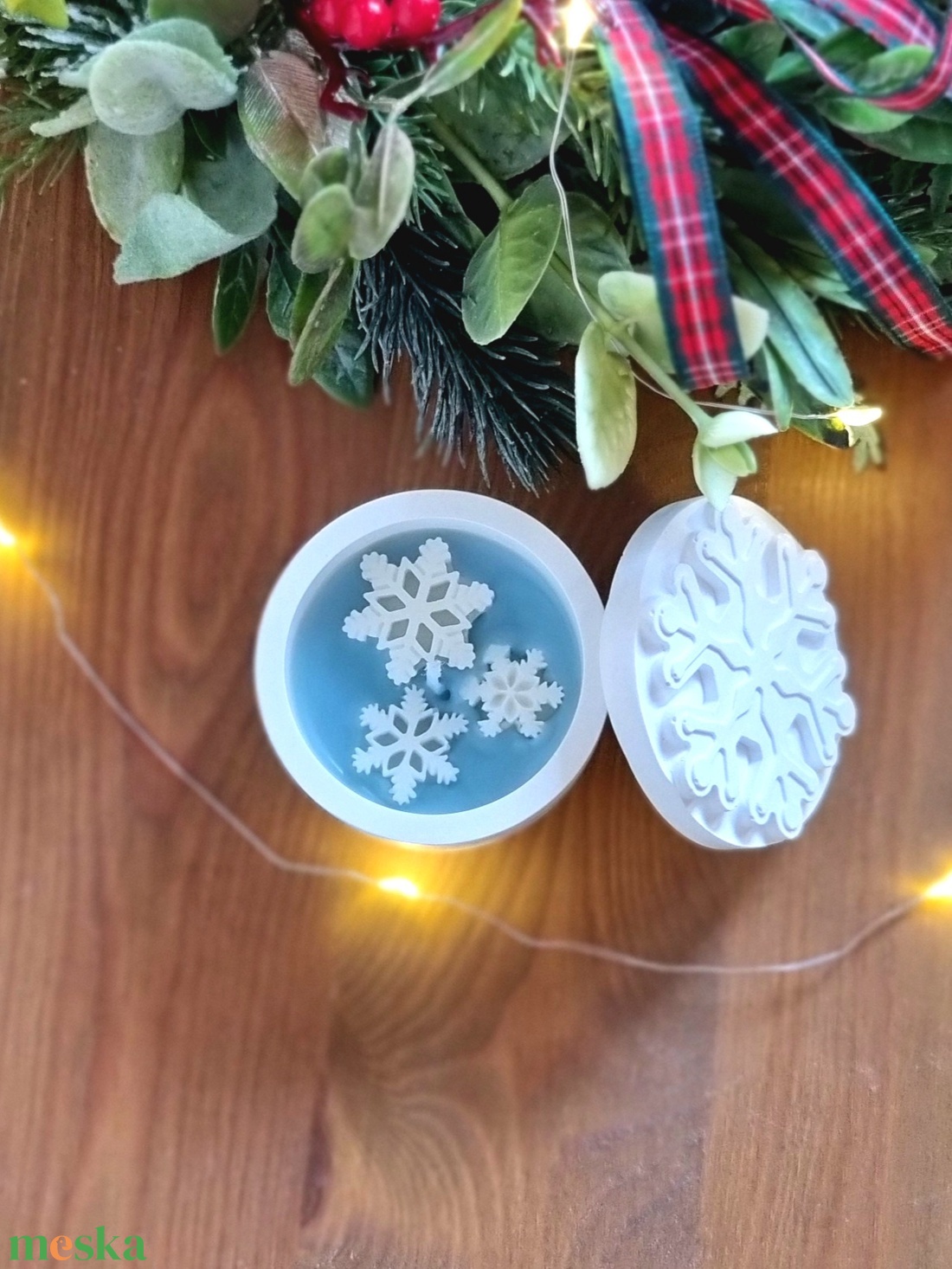 Hópihés kerámia mécsestartó - karácsony - karácsonyi lakásdekoráció - karácsonyi illatgyertya, mécses - Meska.hu