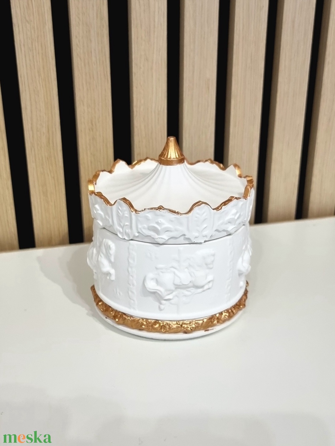 Karácsonyi körhintás kerámia mécses - karácsony - karácsonyi lakásdekoráció - karácsonyi illatgyertya, mécses - Meska.hu