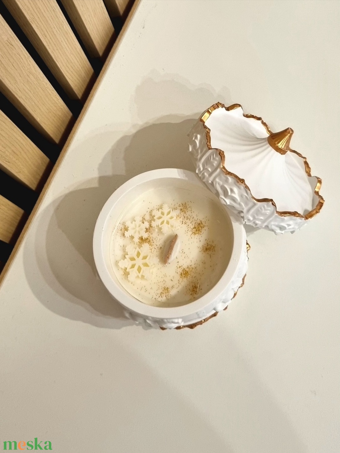 Karácsonyi körhintás kerámia mécses - karácsony - karácsonyi lakásdekoráció - karácsonyi illatgyertya, mécses - Meska.hu