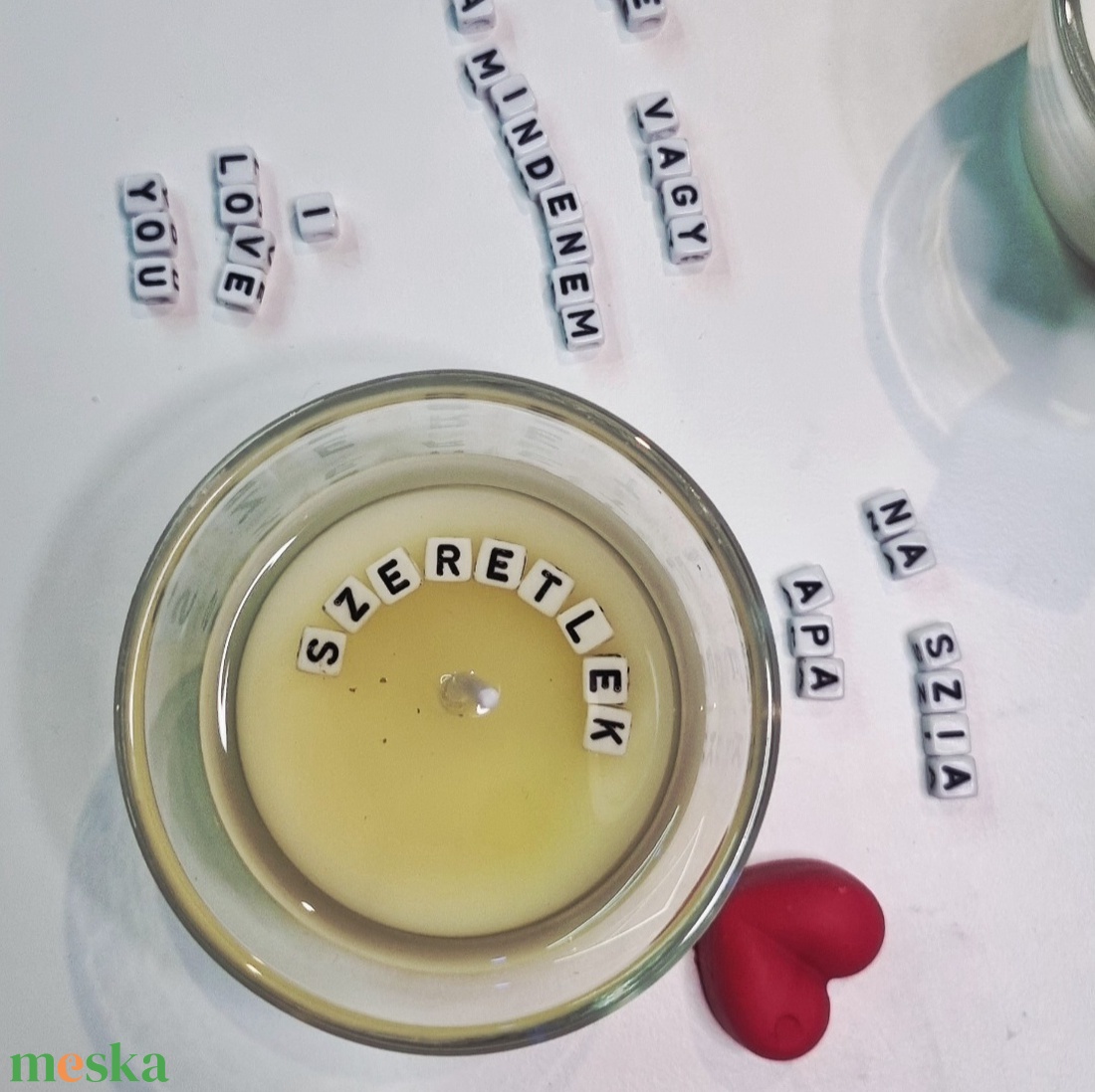 Titkos üzenet - szójaviasz gyertya - otthon & életmód - gyertya, illat, aroma - aromalámpa - Meska.hu