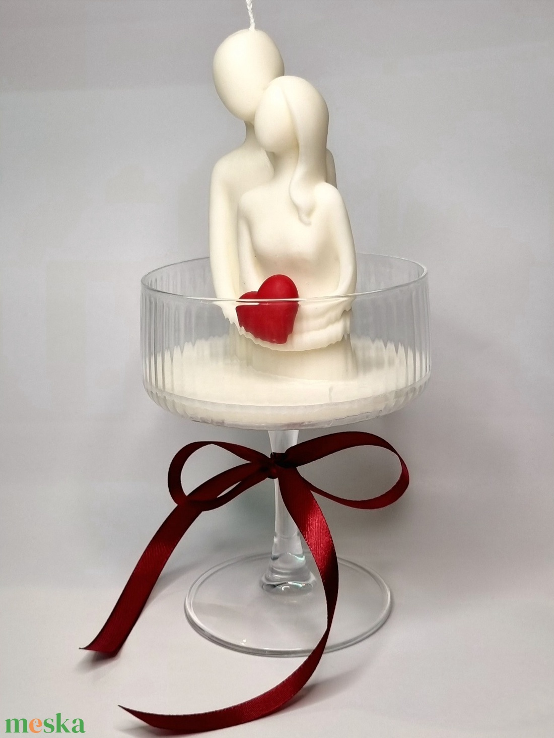 Szerelmespár szójaviasz gyertya - esküvő - emlék & ajándék - nászajándék - ceremónia szett - Meska.hu