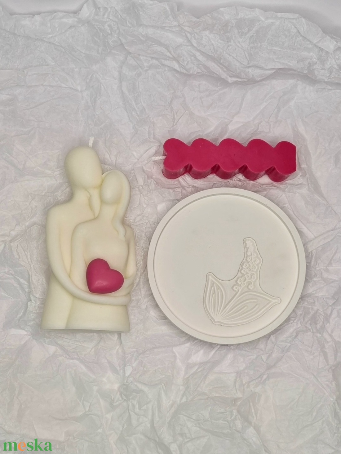 Szerelmespár gyertyaszett - esküvő - emlék & ajándék - nászajándék - ceremónia szett - Meska.hu