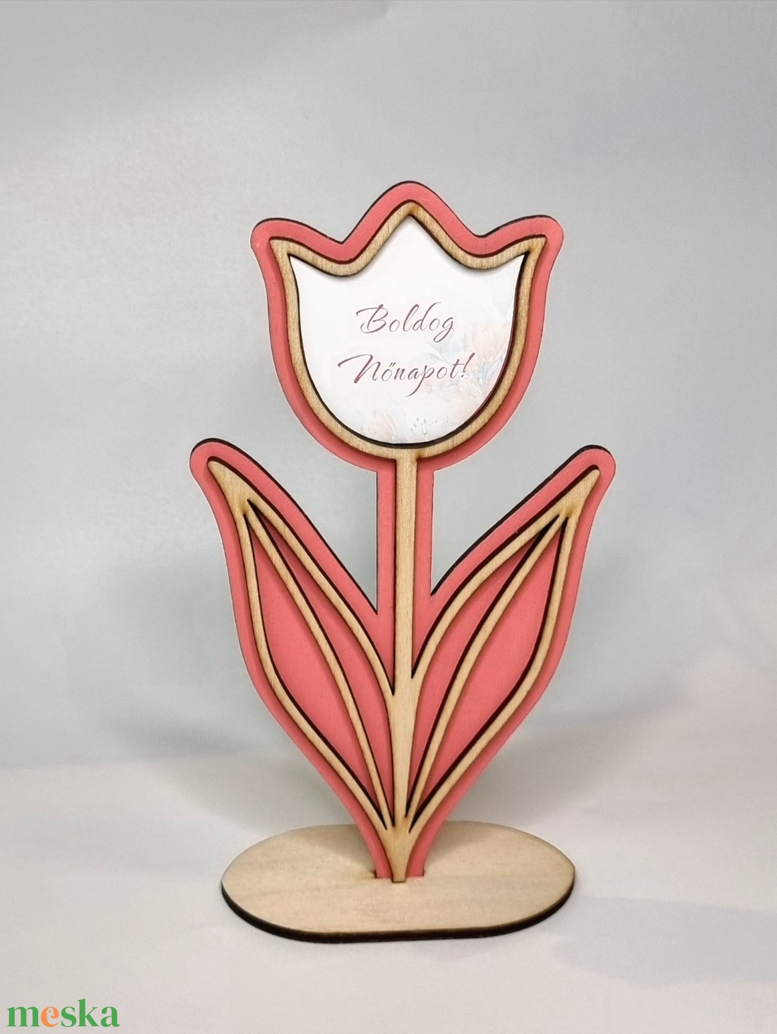 Nőnapi lézervágott tulipán - otthon & életmód - virágdekoráció - virágdíszek - asztali virágdísz - Meska.hu